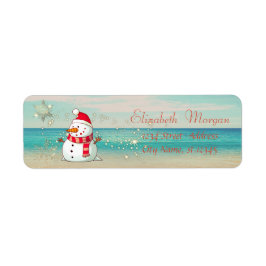 Etiqueta Tropical, Beach, Snowman, Snowflakes