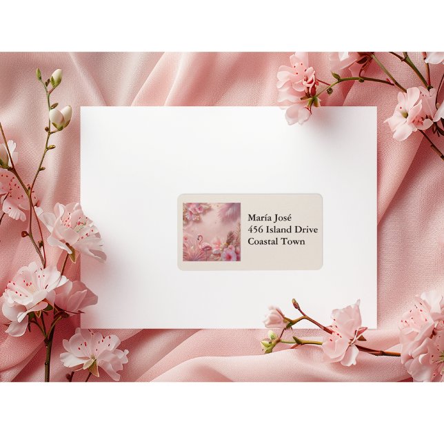 Etiqueta Tropical Flamingo Quinceañera, custom (Subido por el creador)