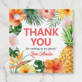 Etiqueta tropical hawaiana de regalo de la fiesta