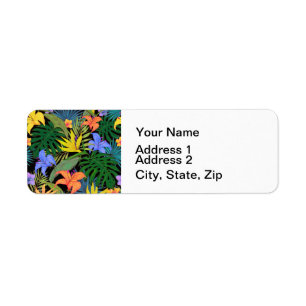 Etiqueta Tropical Hawaii Aloha Flower Graphic