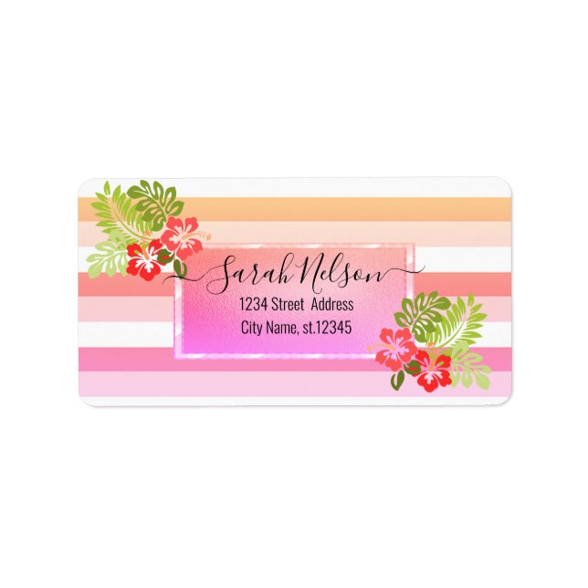 Etiqueta Tropical Moderna, Hibiscus (Frente)