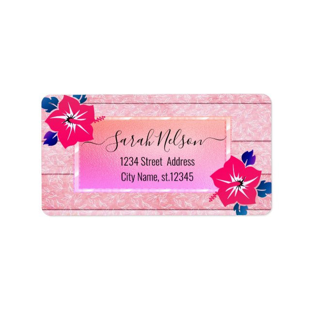 Etiqueta Tropical Moderna, Hibiscus (Frente)