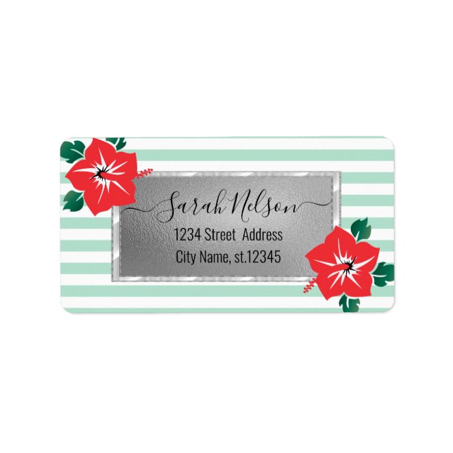 Etiqueta Tropical Moderna, Hibiscus (Frente)