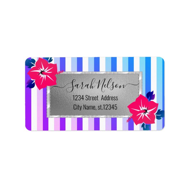 Etiqueta Tropical Moderno, Hibiscus (Frente)