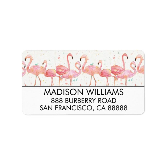 Etiqueta Tropical | Reunión de flamencos (Frente)
