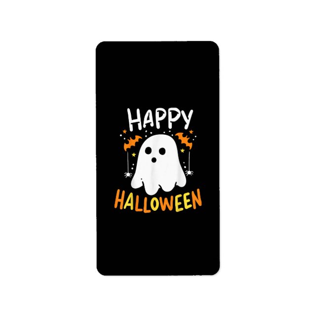Etiqueta Truco O Trato Fantasma De Halloween (Frente)