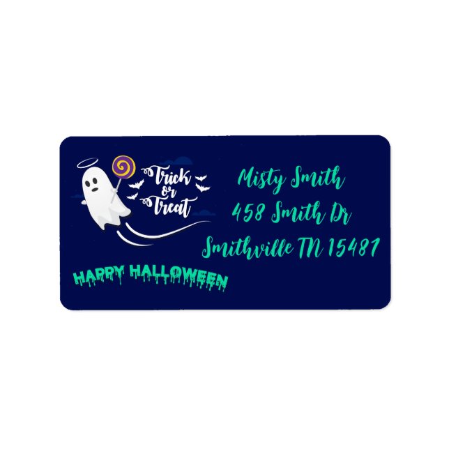 Etiqueta Truco suave o trato fantasma (Frente)