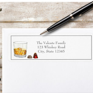 Etiqueta Trufas de chocolate Whiskey Watercolor