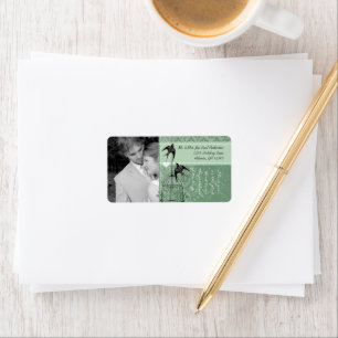 Etiqueta Tu boda de foto jaula de pájaro vintage RSVP damas