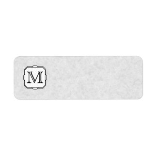 Etiqueta Tu carta. Monograma personalizado. Gris, negro y b