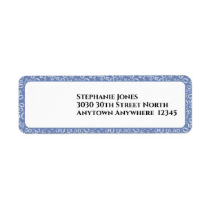 Etiqueta Tu foto 50.º patrón de número aleatorio azul