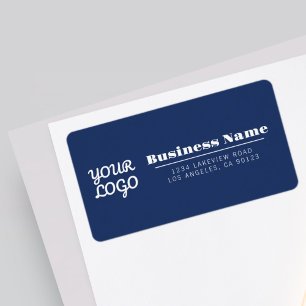 Etiqueta Tu logotipo estilo retro-moderno azul marino direc