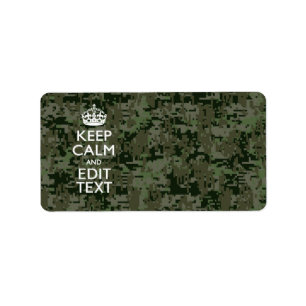 Etiqueta Tu propio texto Camo Digital Woodland mantener la