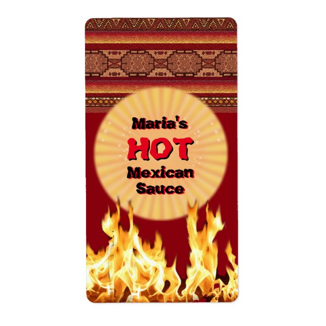 Etiqueta Tu salsa picante mexicana (personalizable) (Frente)