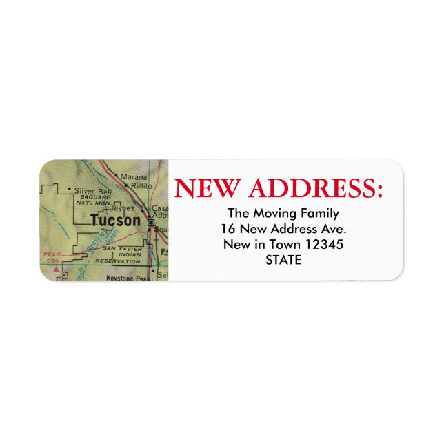 Etiqueta Tucson New Address Label (Frente)