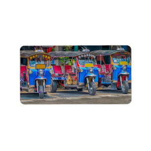 Etiqueta Tuk tuks, Bangkok, Tailandia