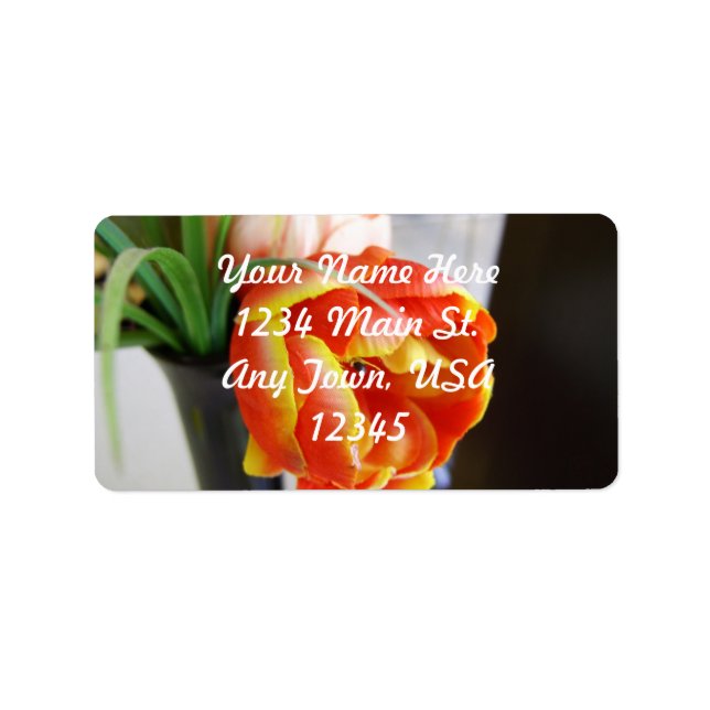 Etiqueta Tulipán de seda (Frente)