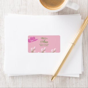 Etiqueta tulipán rosa Cowgirl Costera Despedida de Soltera