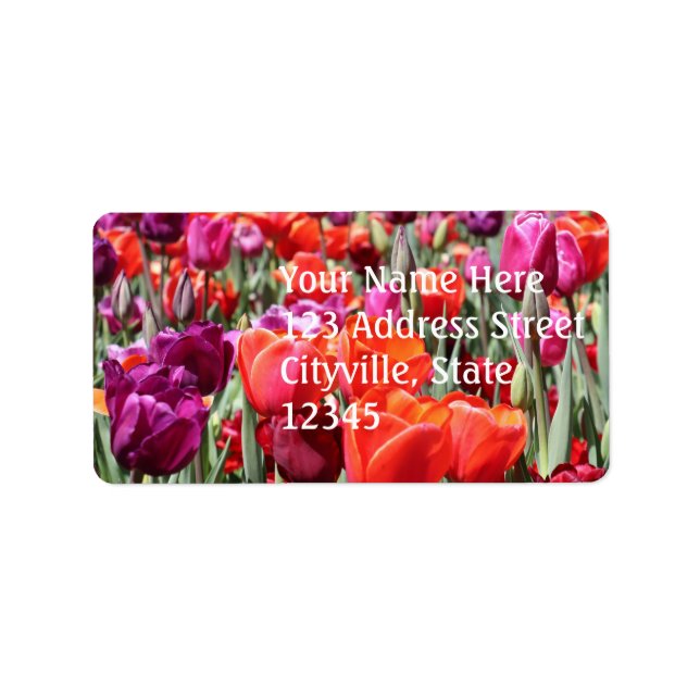 Etiqueta Tulipanes cálidos de caída (Frente)