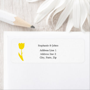 Etiqueta Tulipanes florales amarillos Blanco Personalizado