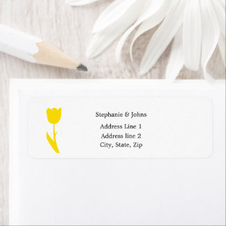 Etiqueta Tulipanes florales amarillos Blanco Personalizado 