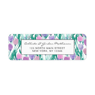 Etiqueta Tulipina floral de tulipano rosa primavera