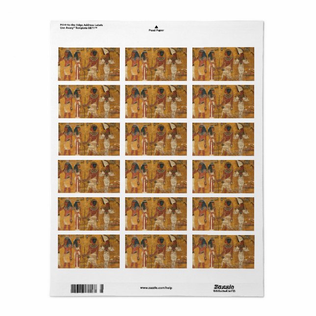 Etiqueta Tumba Tutankhamun, muralla norte (Hoja Entera)