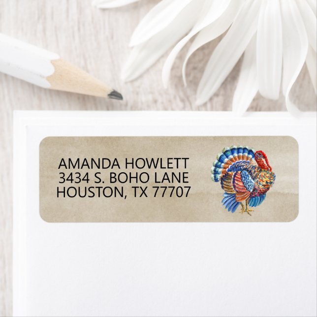 Etiqueta Turca acuática de Acción de Gracias Otoño (In situ)