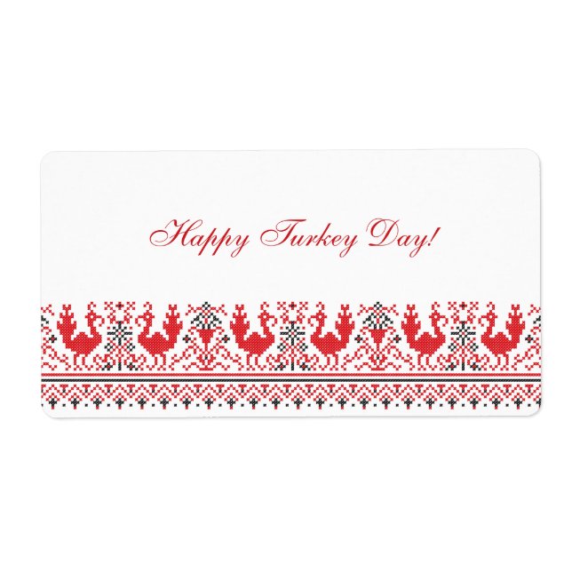 ETIQUETA TURKEY DAY FOLKLORE (Frente)