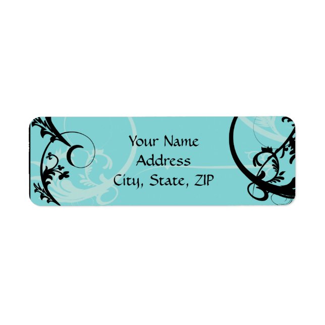 Etiqueta Turquesa con Amortización Naranja Flourish (Frente)