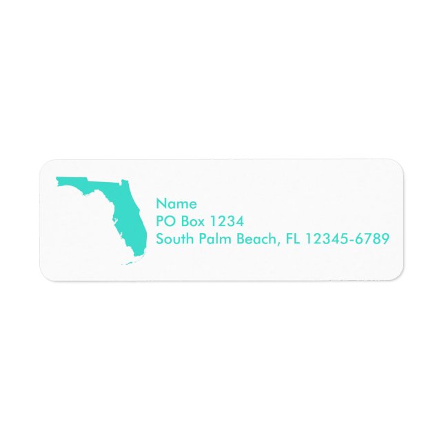 Etiqueta Turquesa Florida Personalizada (Frente)