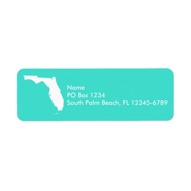 Etiqueta Turquesa y Florida blanca personalizada (Frente)