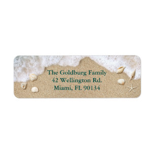 Etiqueta Turquoise Beach Waves Bat Mitzvah Return Address