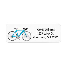 Etiqueta turquoise bicycle on white label