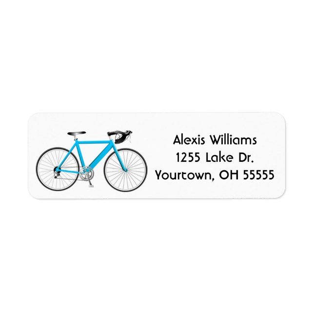 Etiqueta turquoise bicycle on white label (Frente)