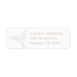 Etiqueta Turquoise Mermaid Birday Party Return Address