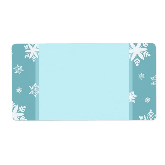 Etiqueta Turquoise Snowflakes Christmas Labels (Frente)