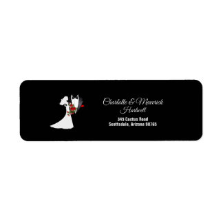 Etiqueta Tuxedo Suit & Bride Silhouette Return Address