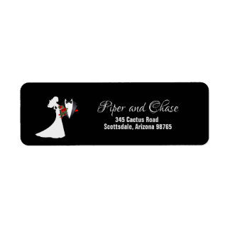 Etiqueta Tuxedo Suit & Bride Silhouette Return Address