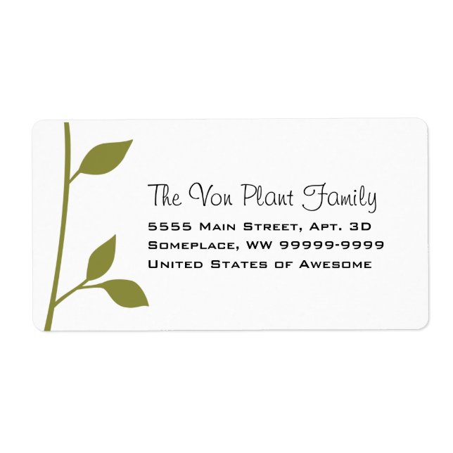 Etiqueta Twig y Leaf (Frente)