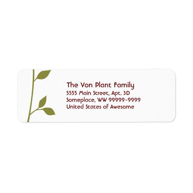 Etiqueta Twig y Leaf (Frente)