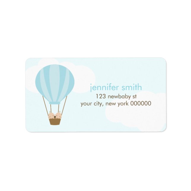 Etiqueta Twin Baby Boys in a Balloon (Frente)