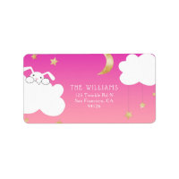 Twinkle Bunny Star Pink Return Address