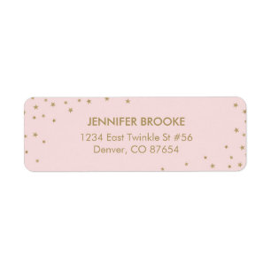 Etiqueta Twinkle Little Star Return Address Labs   Rosa