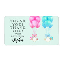 Etiqueta Twins Baby Shower Gracias