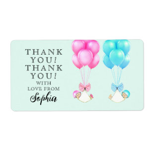 Etiqueta Twins Baby Shower Gracias