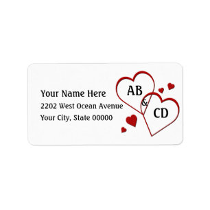 Etiqueta Two Hearts Template Address Label