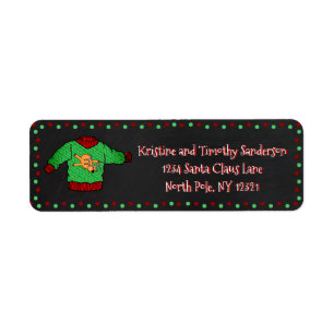Etiqueta Ugly Sweater Christmas Return Address