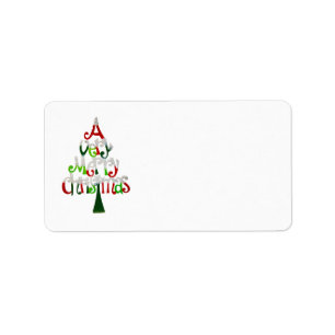 Etiqueta Un árbol de navidad muy feliz
