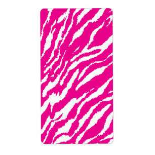 Etiqueta Un intrincado patrón floral en rosa y blanco, arte